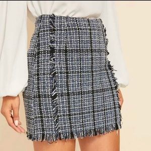 Plaid Tweed Miniskirt
